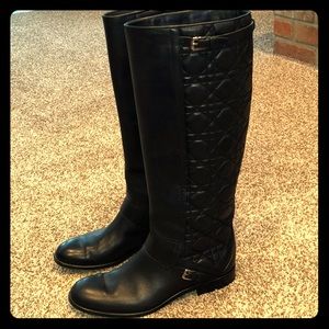 Christian Dior Tall Quilter Leather Boots 37